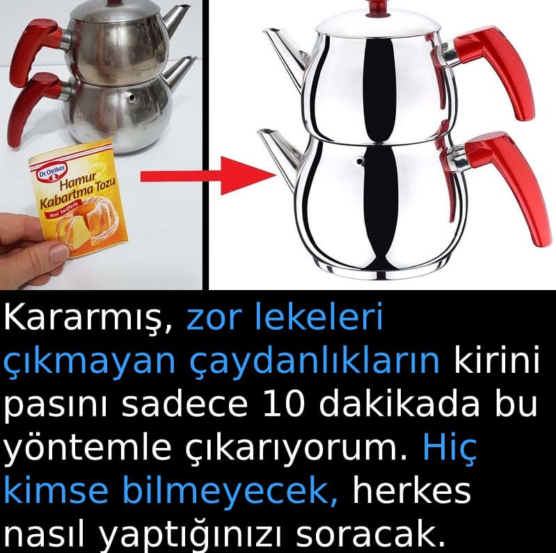 Çaydanlığınızı Evde Sadece 10 Dakikada Tertemiz Yapmanın Püf Noktası