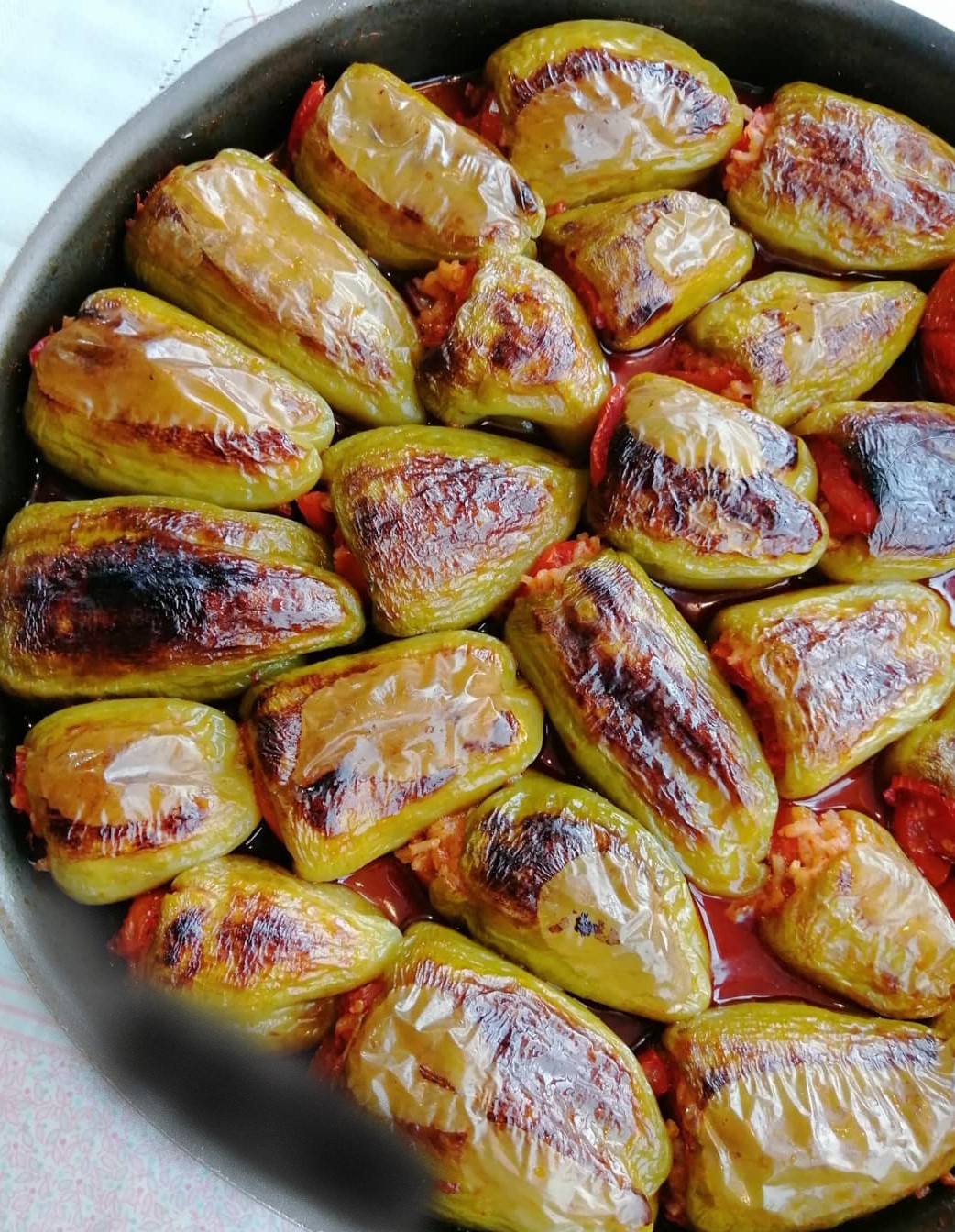 Fırında Zeytinyağlı Biber Dolması