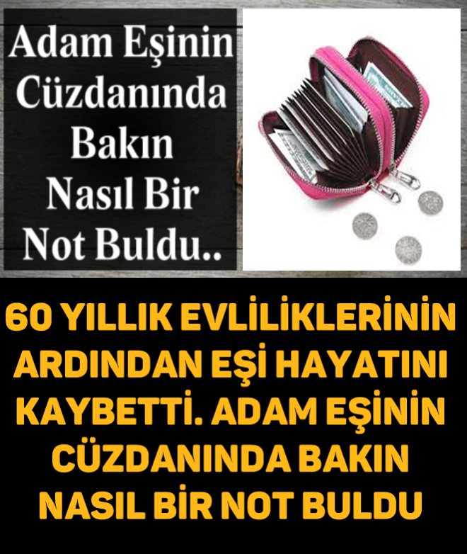 Adam Eşinin Cüzdanında Notu Buldu