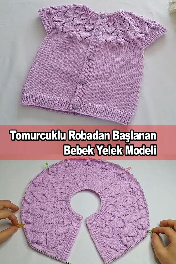Tomurcuklu Robadan Başlanan Bebek Yelek Modeli