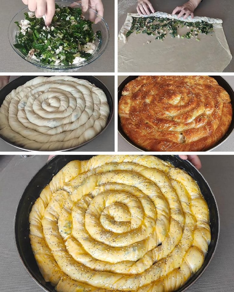 Hamuru Yağ Gibi Açılan Tel Tel Ayrılan El Açması Ispanaklı Börek Tarifi