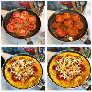 Kahvaltıya Domatesli Yumurta 