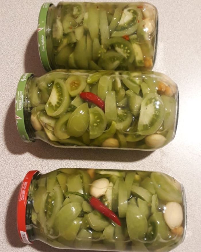 1 Kg Kavanoz Ölçüsünde Yeşil Domates Turşusu