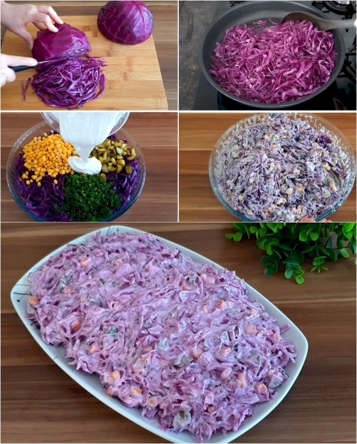 Yedikçe Yediren Mor Lahana Salatası