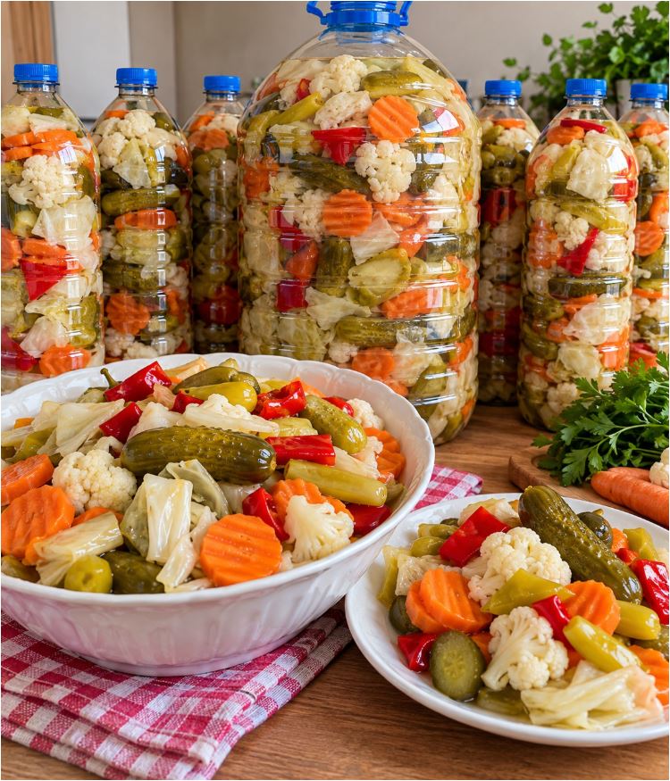 5 Kg Ölçüsünde Pet Şişede Karışık Turşu